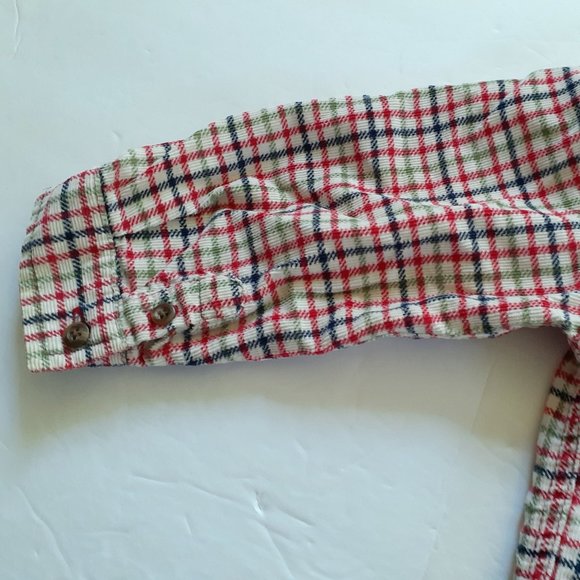 Children's Place Boys Shirt Button Down Red Blue Plaid Corduroy 24 Months - Picture 11 of 12